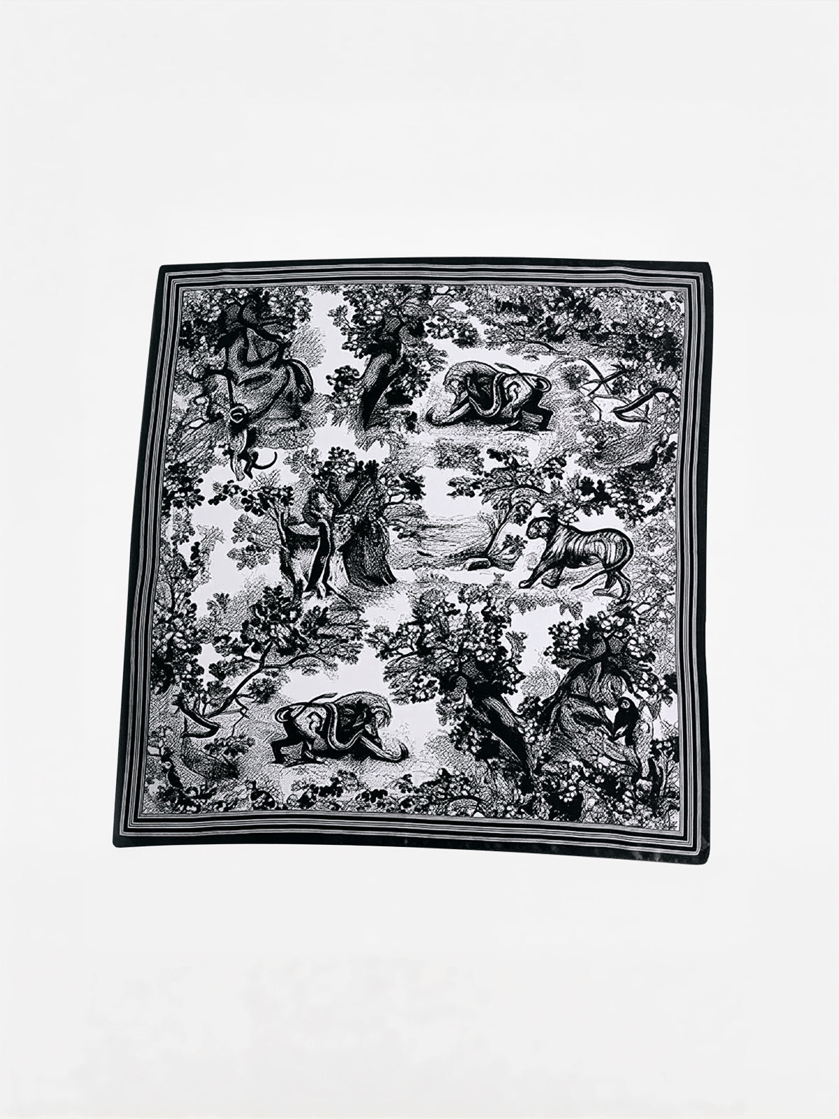 Jungle Animal Print Silk Scarf for Women Lightweight Luxury
