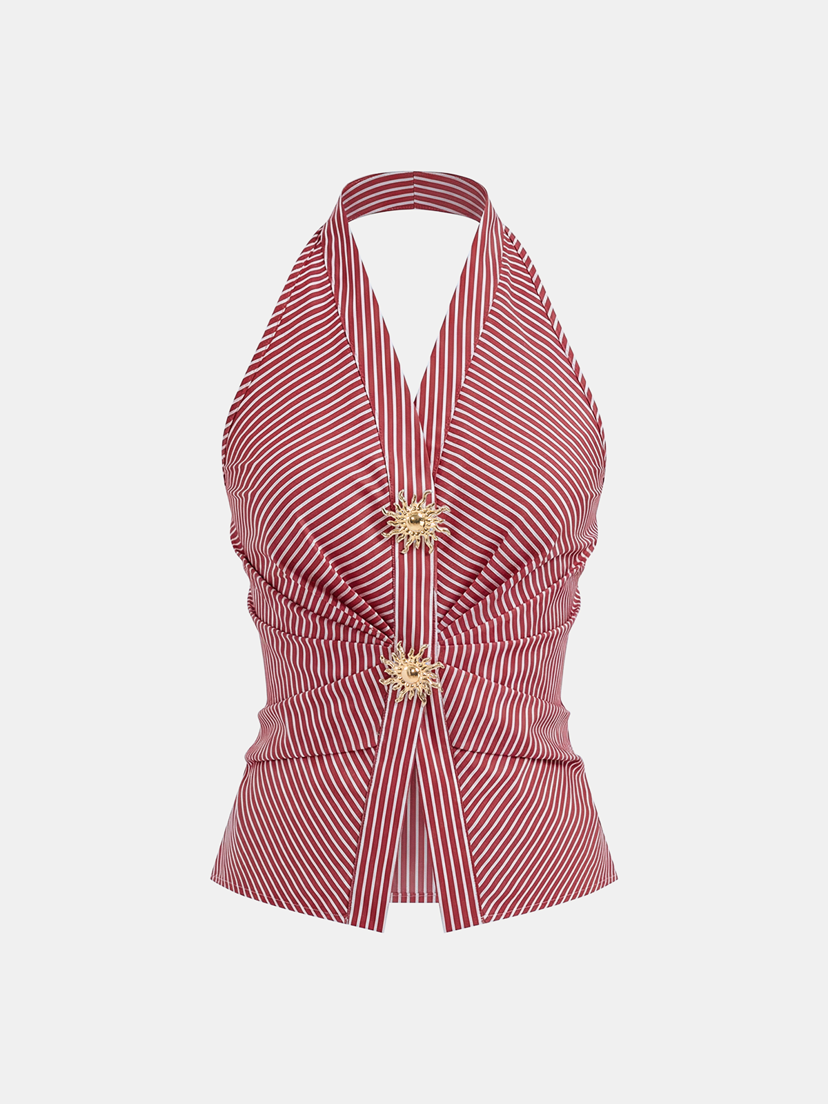 Cotton Blend Striped Halter Top for Women Casual Summer Wear