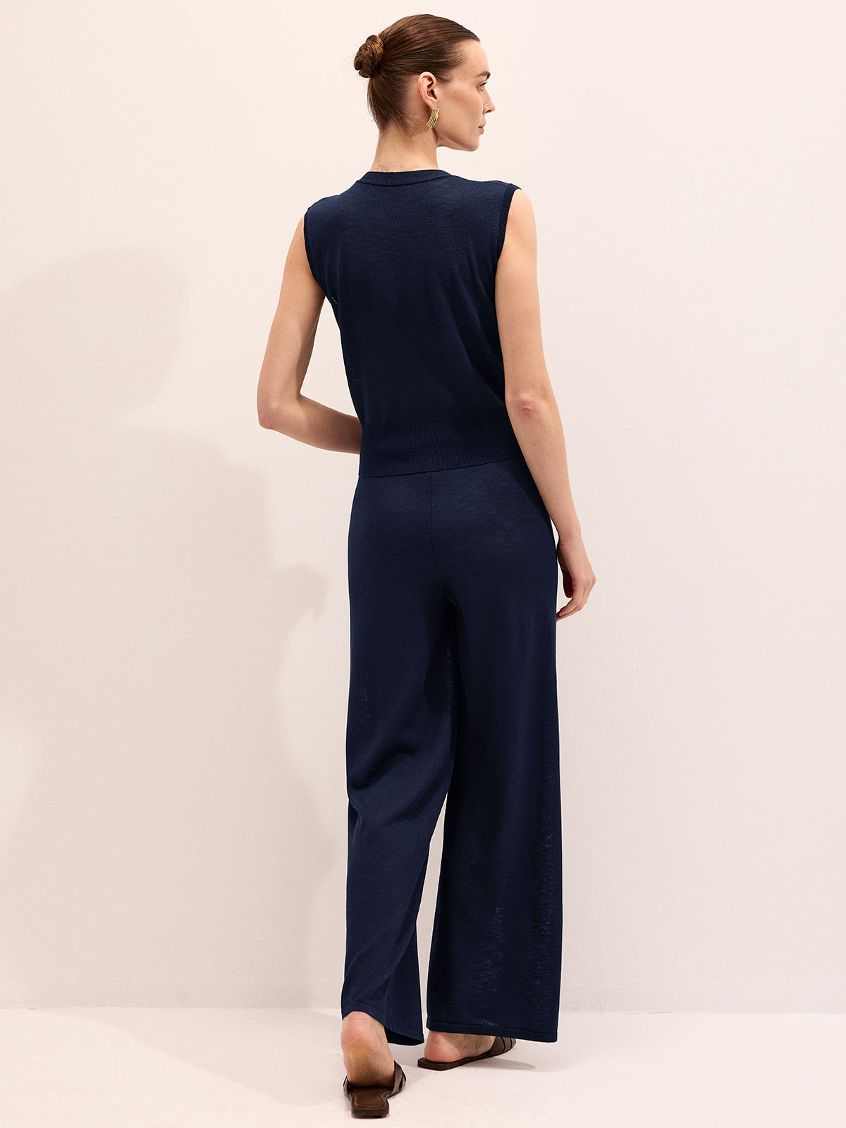 Wrap V-Neck Knit Top & Pants Set Cozy Loungewear Essentials