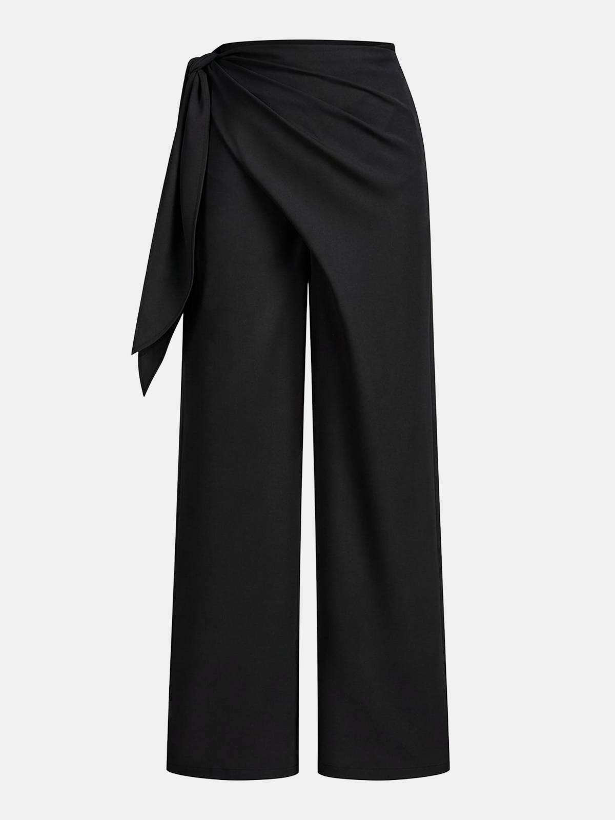 Draped Wrap Wide-Leg Pants for Women Comfort Fit