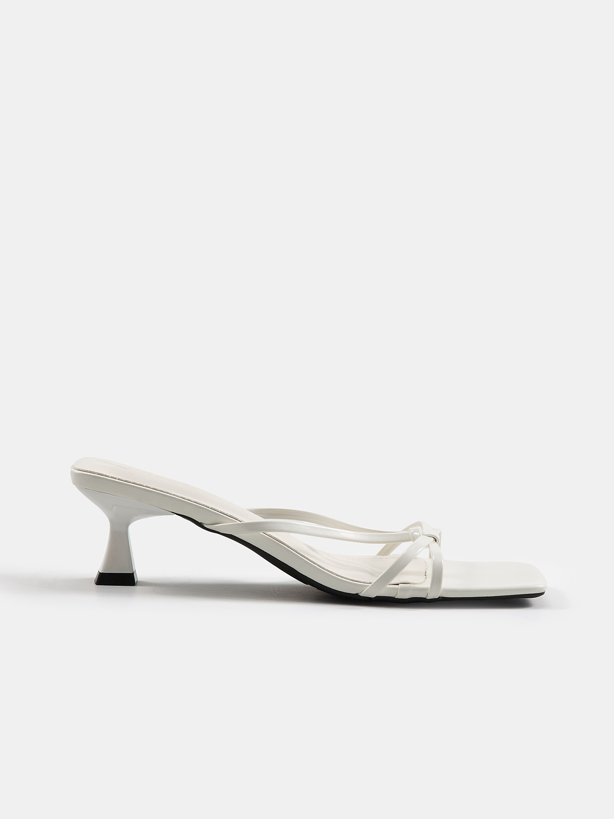 Square Toe Kitten Heel Mule Sandals Comfort Slide for Women