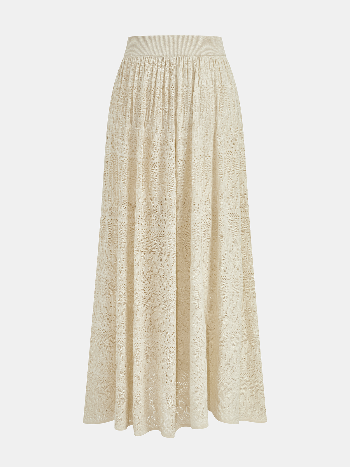 Openwork Knit Maxi Skirt Lightweight Summer Fashion Essentials