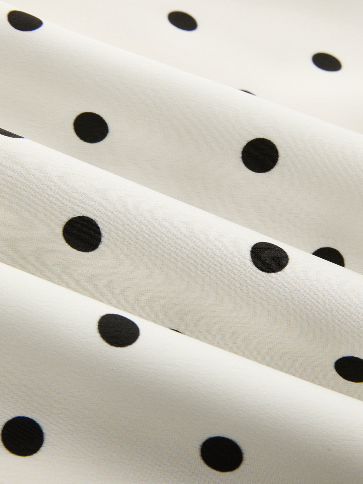 Polka Dot Lace Trim Asymmetric Midi Skirt with Elastic Waistband