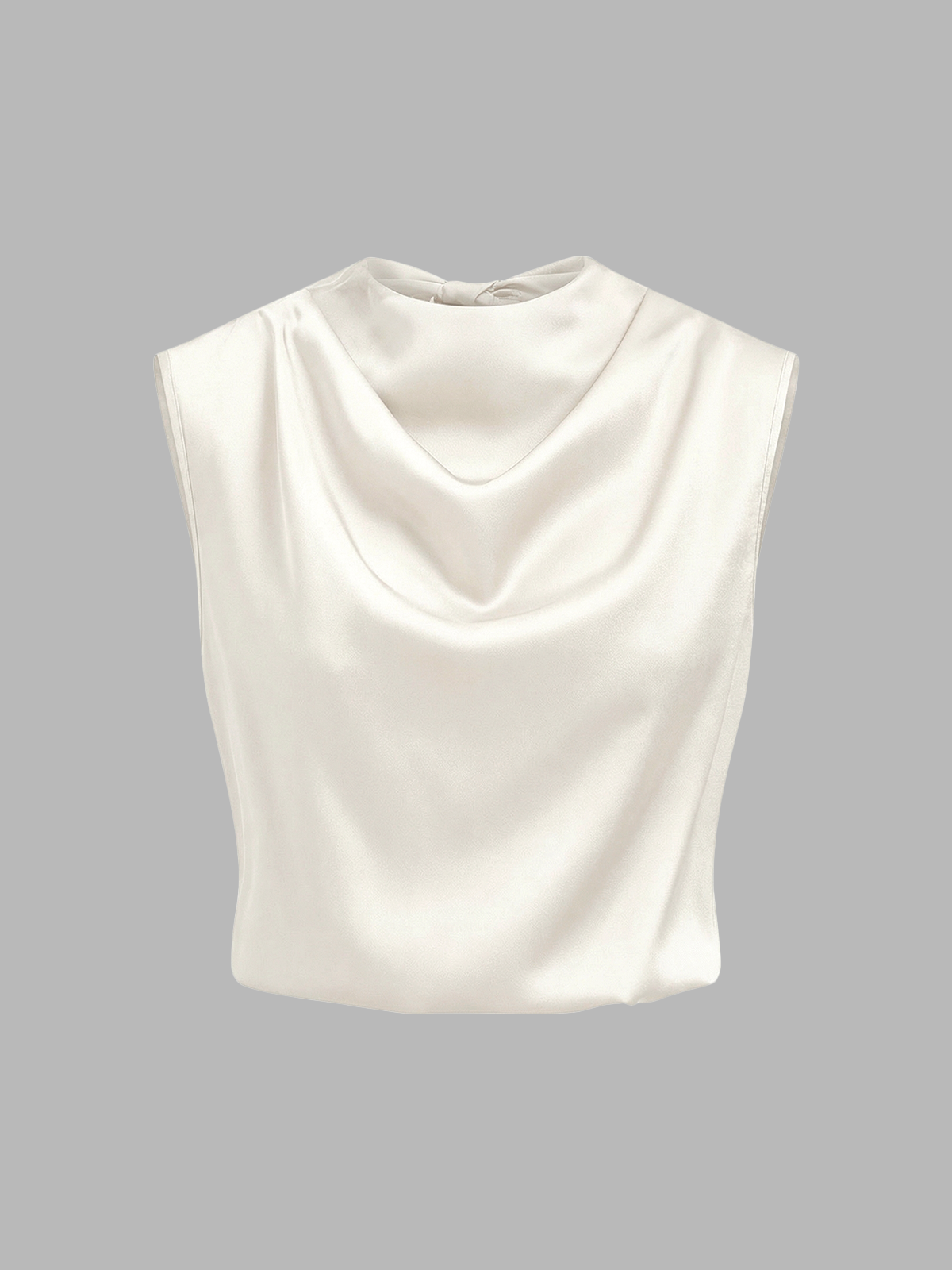 Satin Cowl-Neck Sleeveless Top for Women, Elegant Party Wear