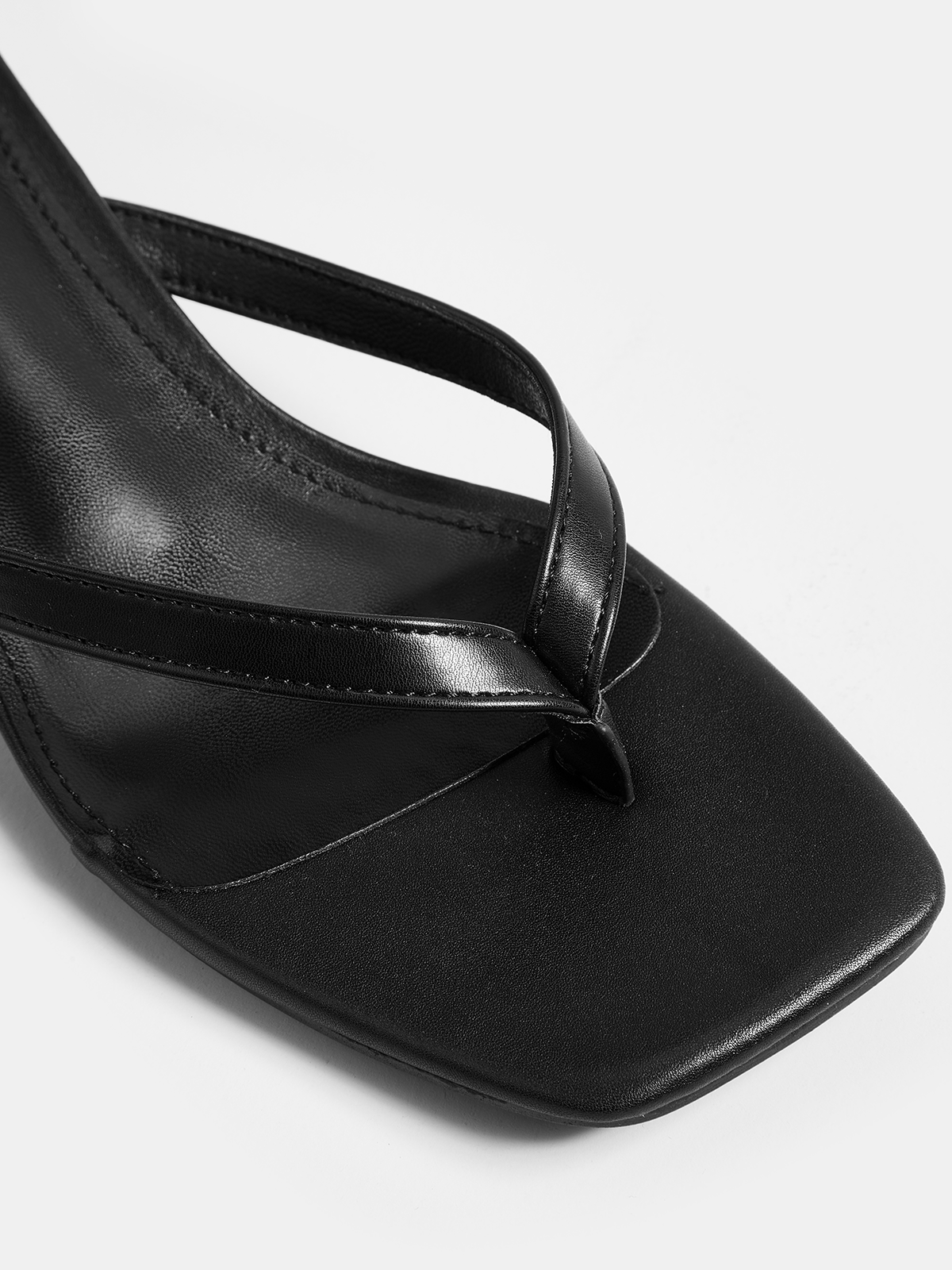 Genuine Leather Thong Kitten Heel Sandals for Women Comfort Fit