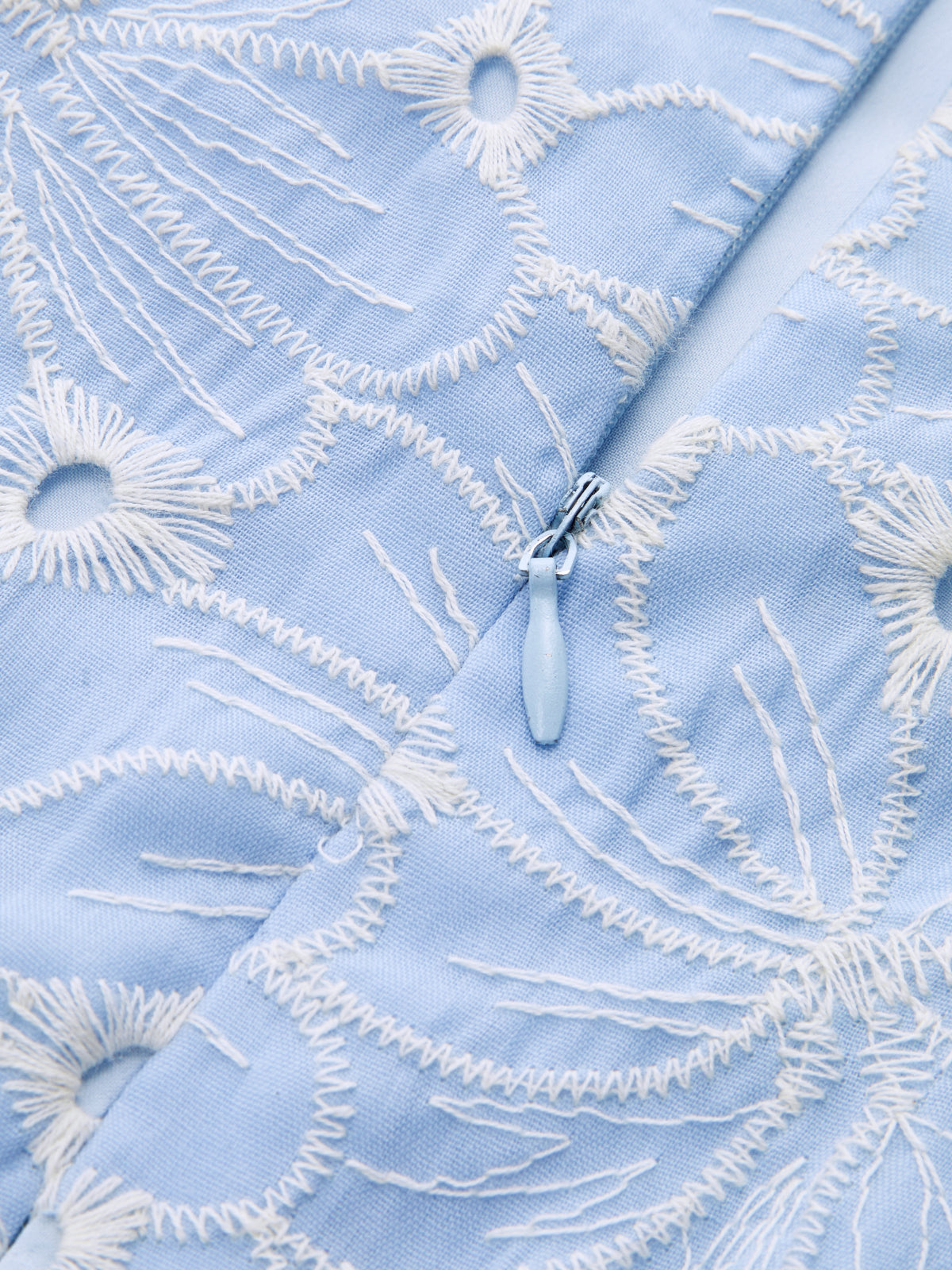 Floral Eyelet Embroidery Sleeveless Dress for Summer Weddings