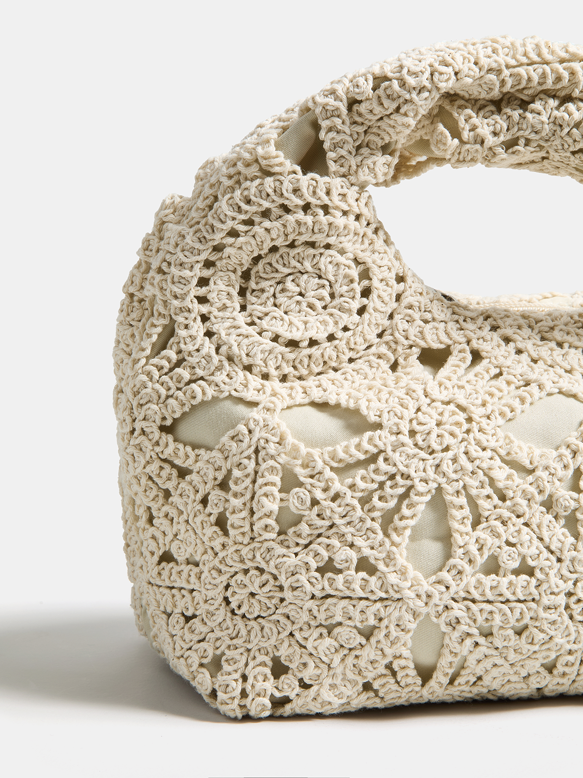 Crochet Hollow Handheld Hobo Bag Lightweight Stylish Summer Accessory