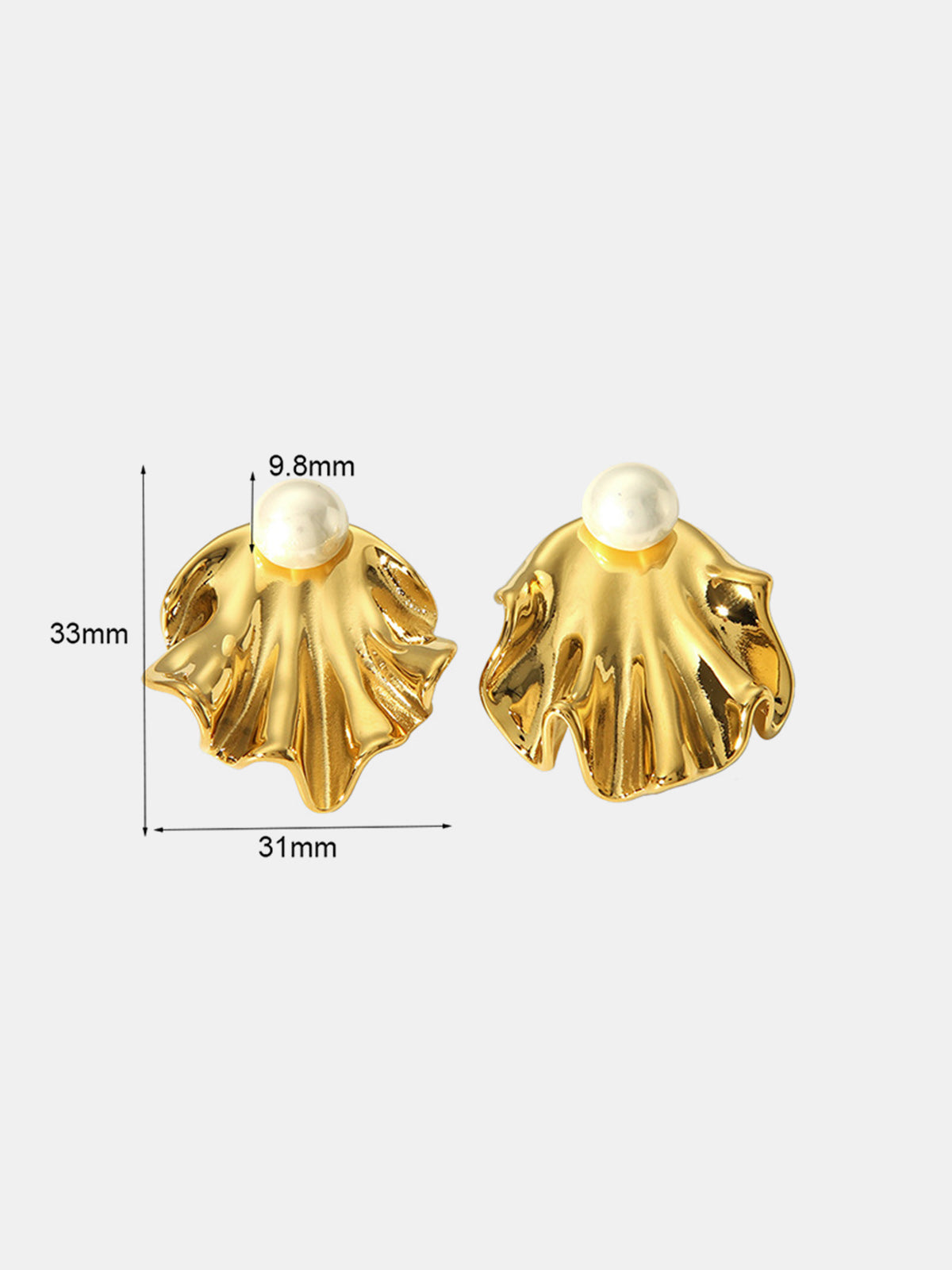 Pearl Shell Shaped Stud Earrings Elegant Jewelry for Women