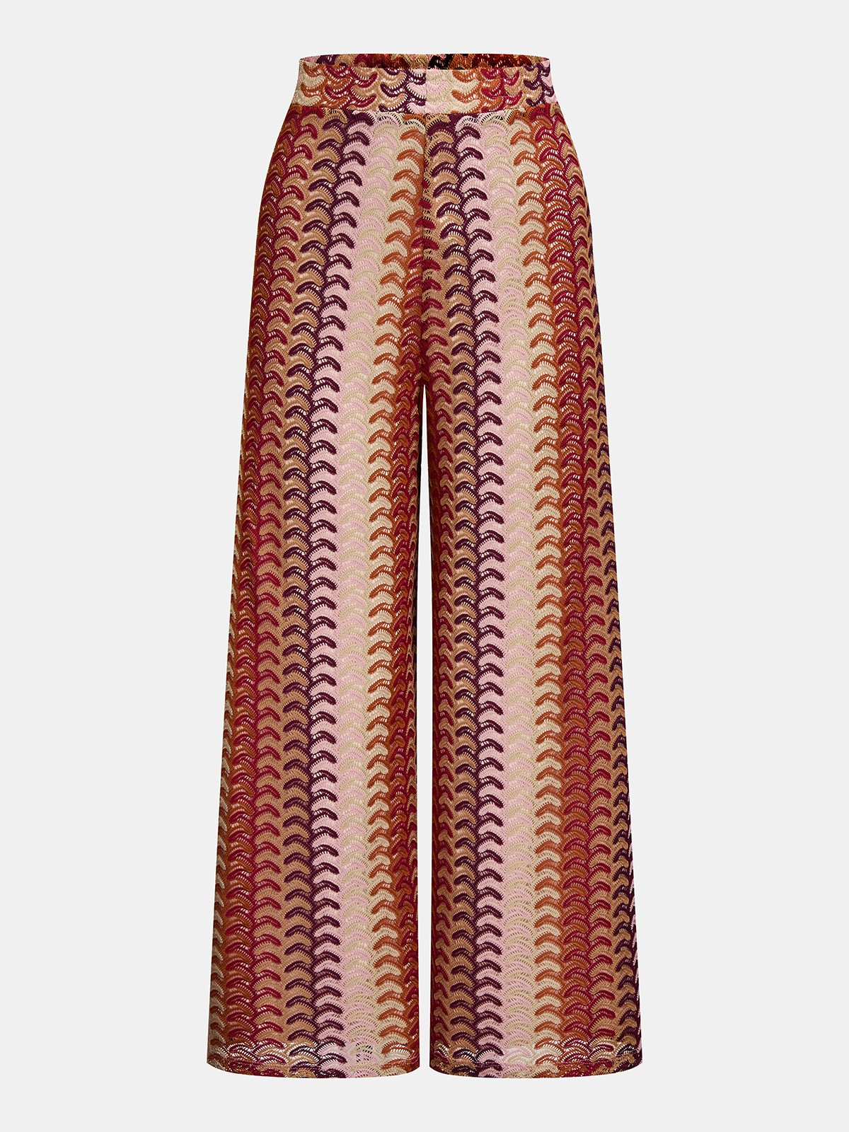 Multicolor One-Shoulder Knit Top & Pants Set for Women Casual Wear