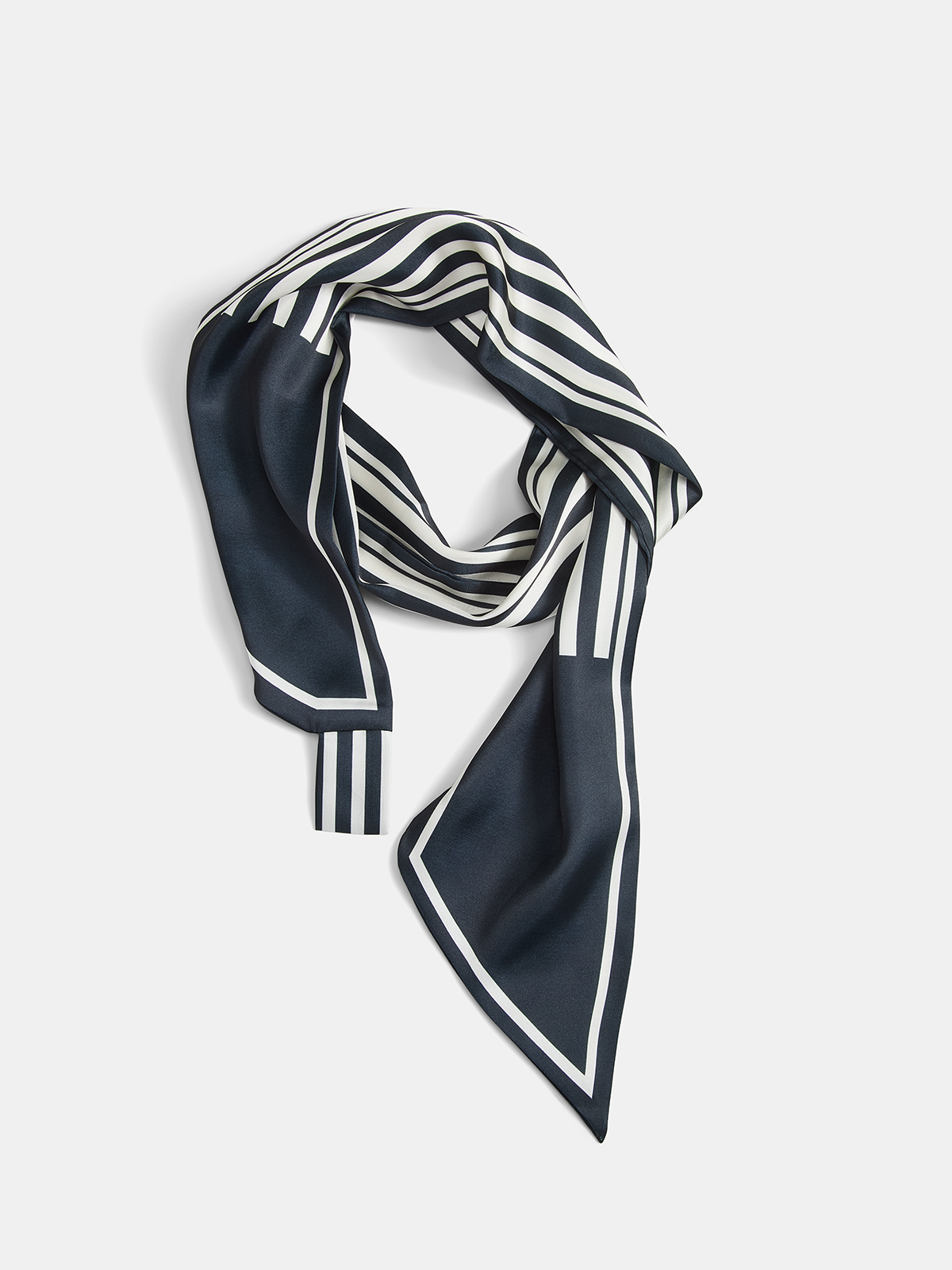 Classic Striped Skinny Scarf for Women All Seasons Accessory