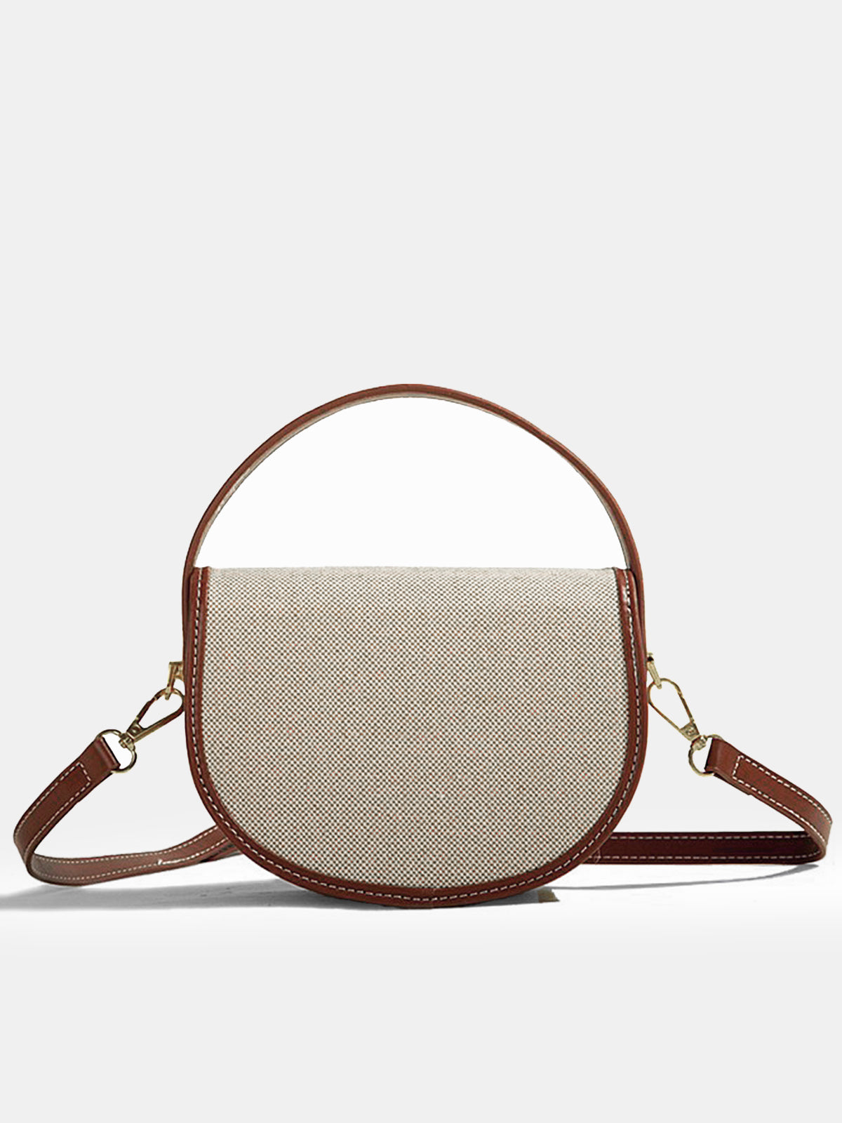 Vintage Buckle Saddle Crossbody Handbag with Adjustable Strap