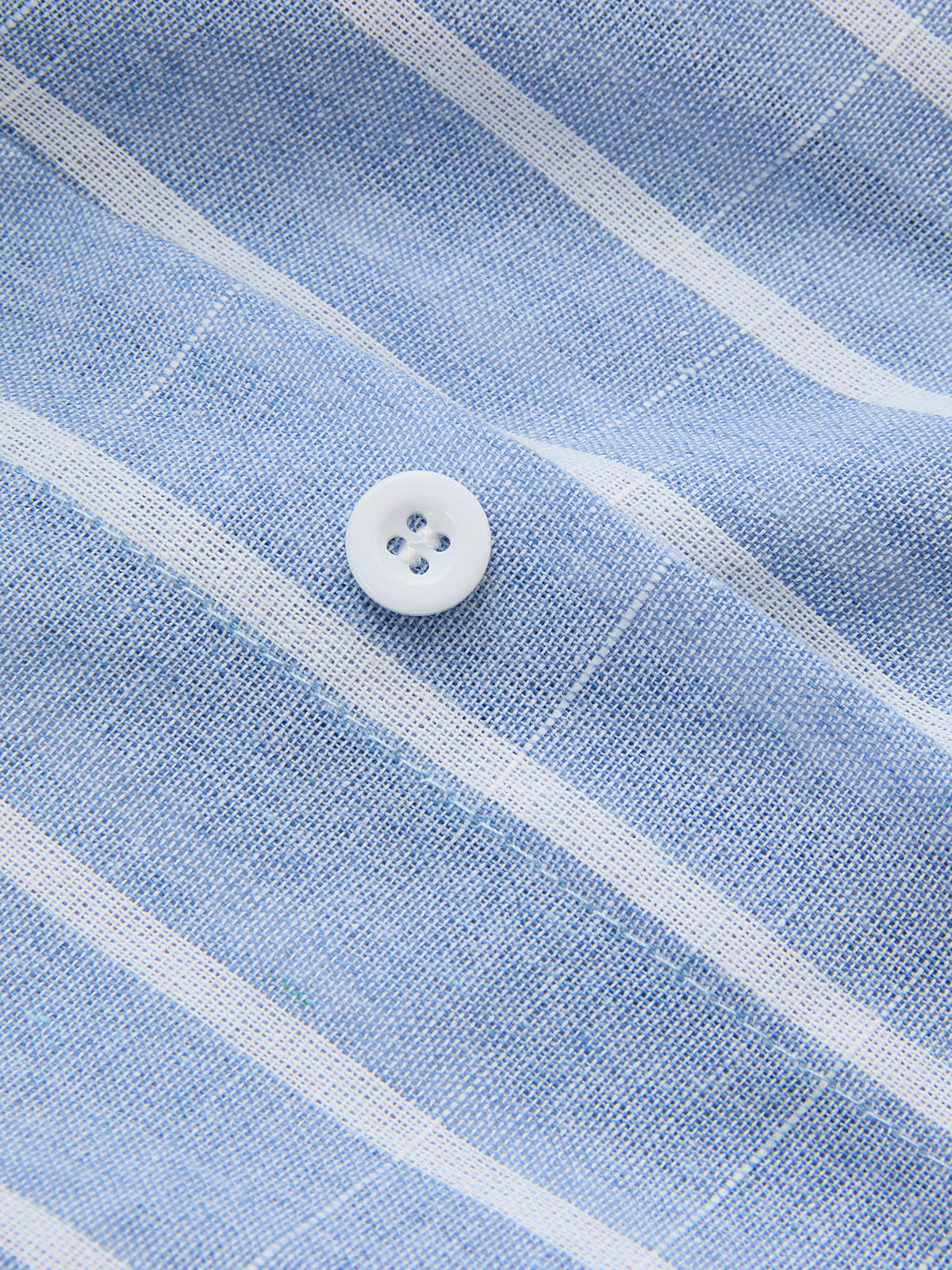 Striped Cotton Linen Short Sleeve Shirt Dress with Belted Waist