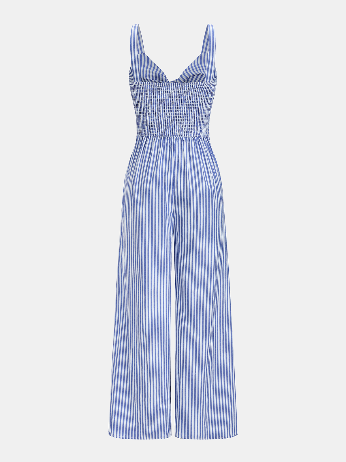 Striped Cut Out Wide Leg Cami Jumpsuit with Tie Waist Detail