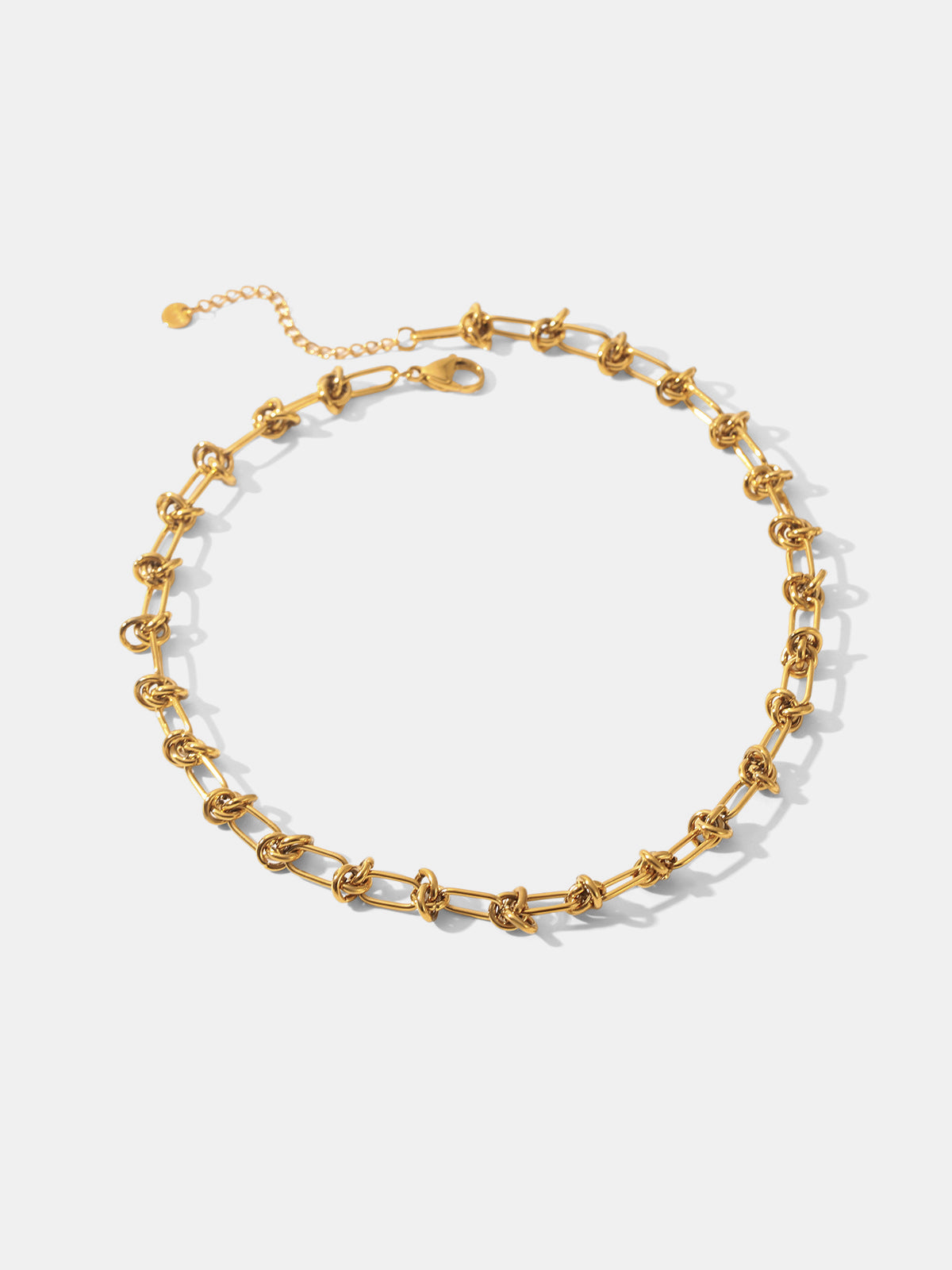 Knotted Link Chain Necklace - Elegant Fashion Accessory for Women