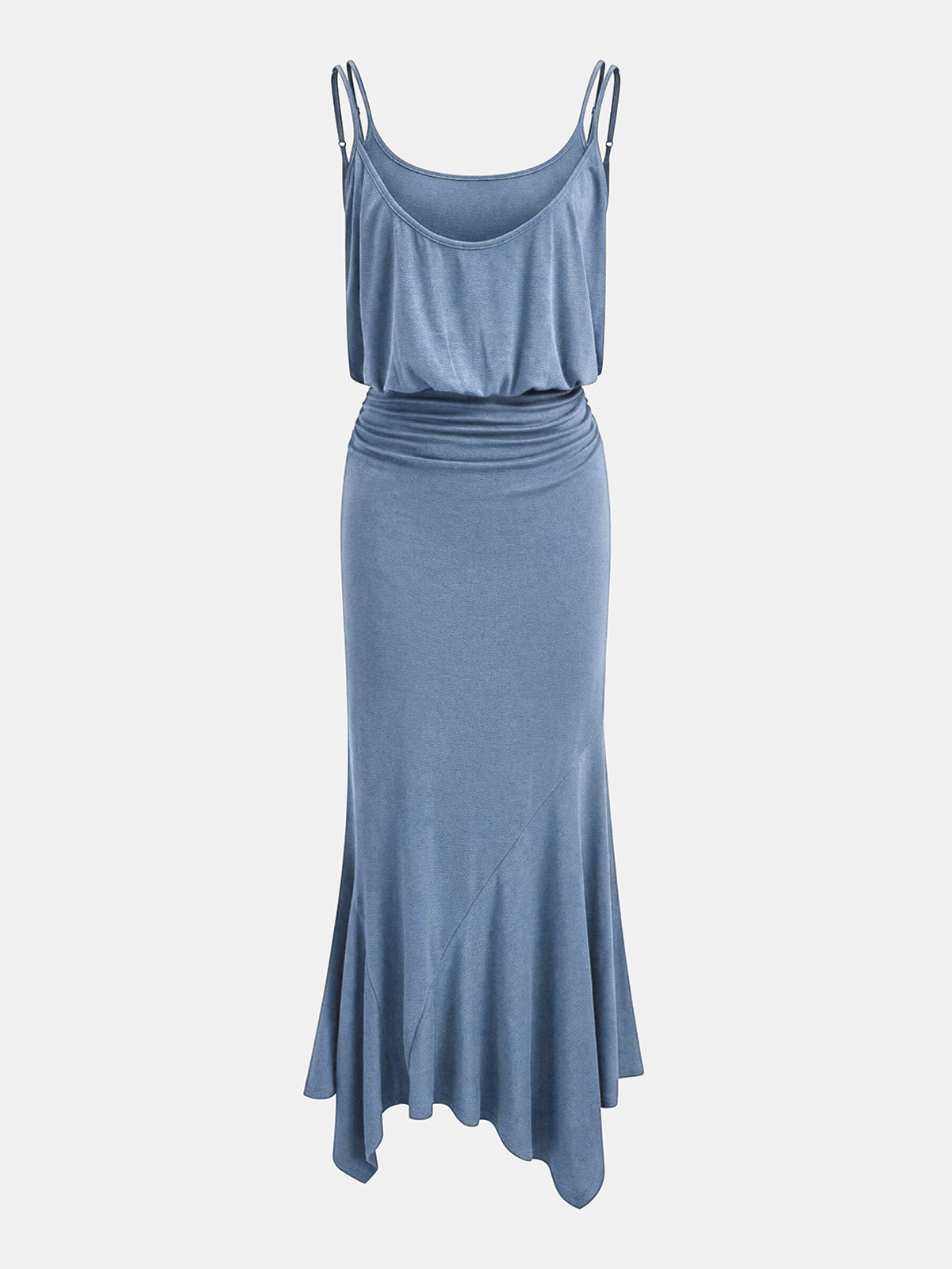 Ruched Asymmetric Cami Maxi Dress For Summer Events