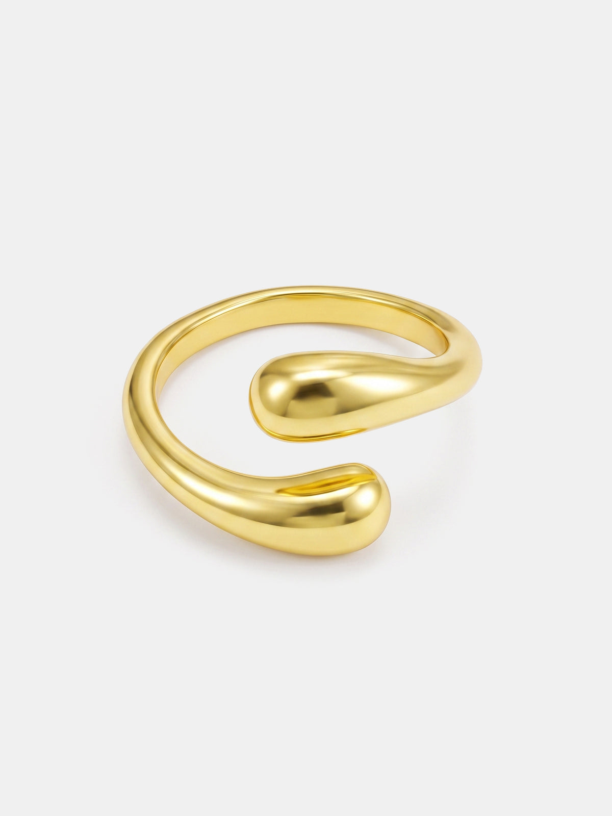 Minimalist Teardrop Open Ring Adjustable Sterling Silver