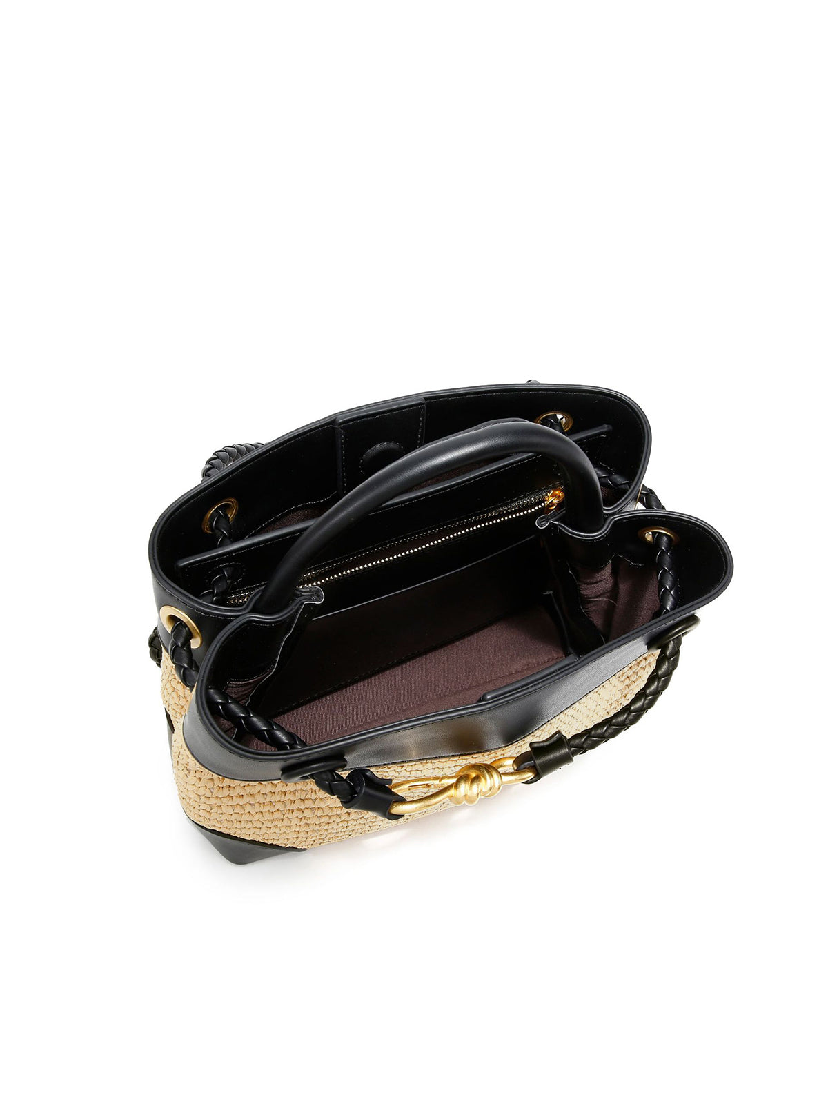 Woven Metal Accent Top Handle Handbag Stylish Durable Everyday Use