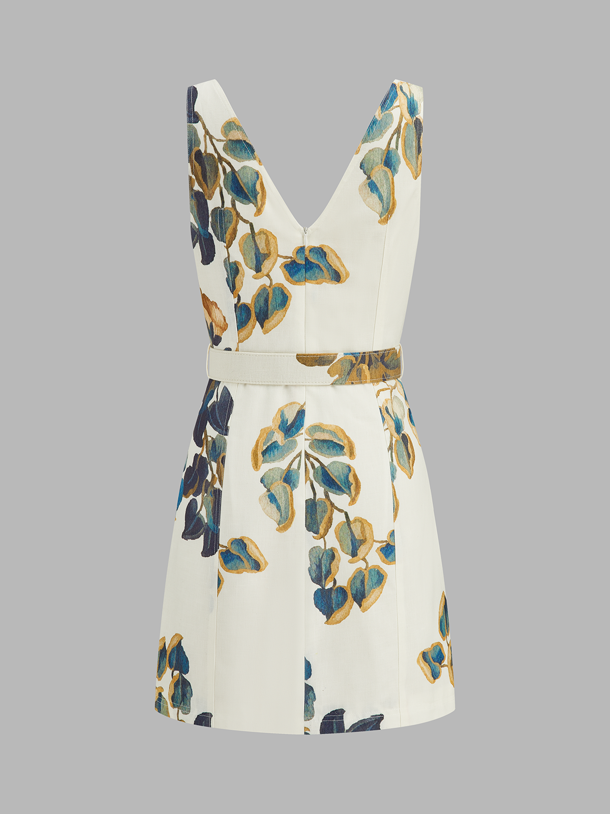 Floral Print Sleeveless Belted Mini Dress for Summer Weddings and Events