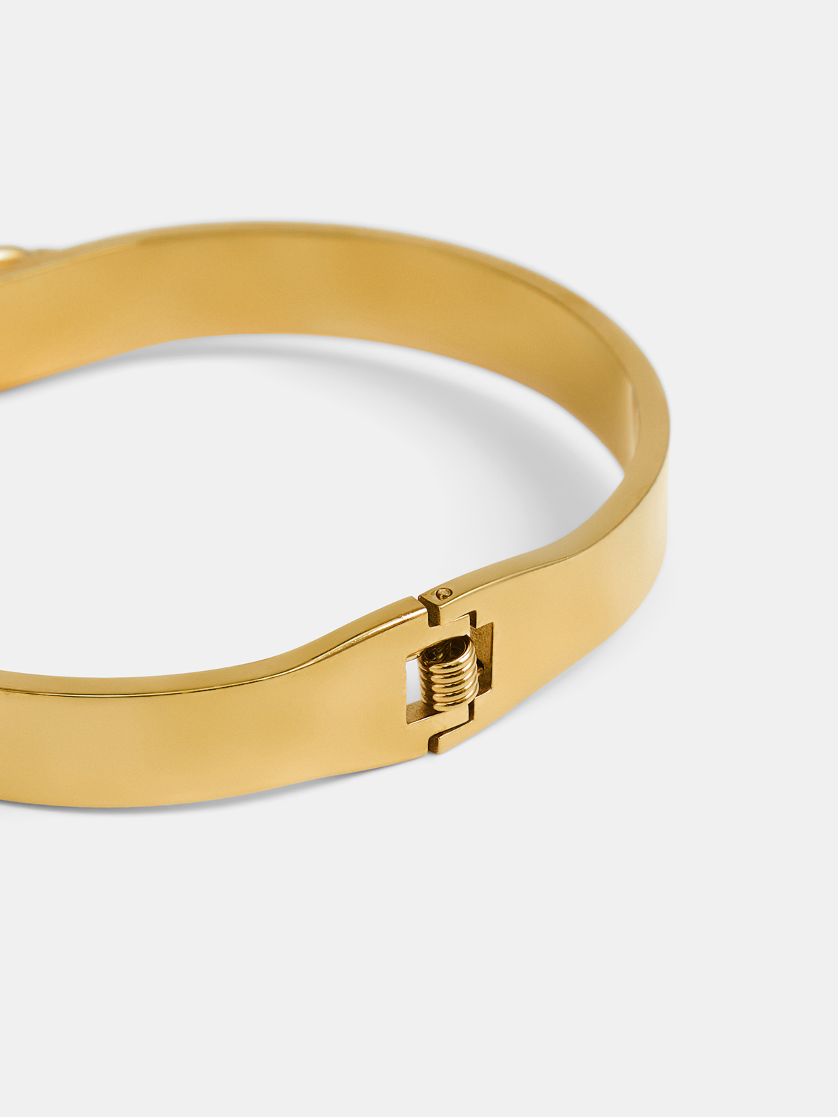 Zircon Inlay Spring Hinge Bangle Bracelet - Elegant Women’s Fashion Jewelry