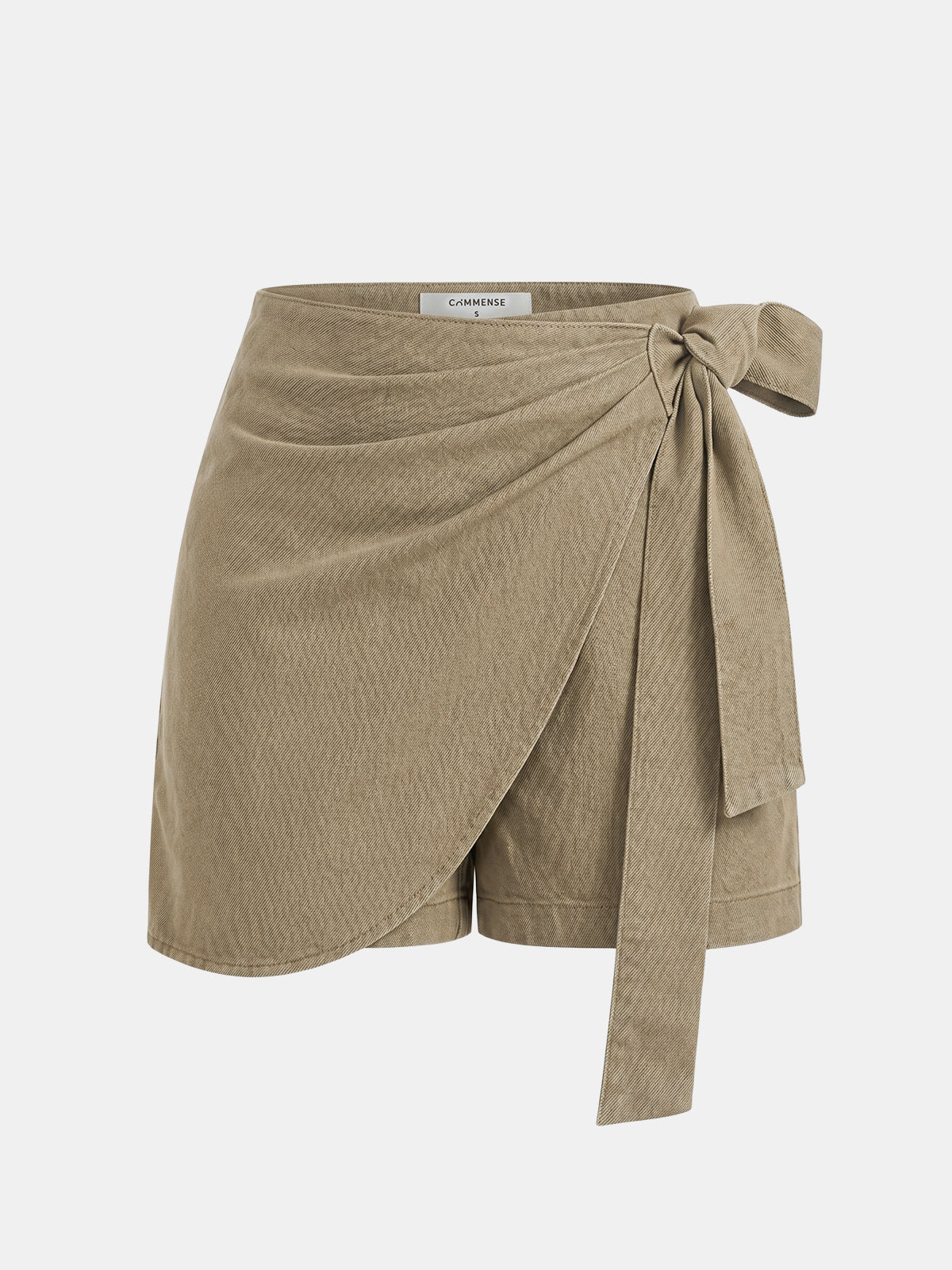 Tie Waist Wrap Skort with Trendy Asymmetrical Cut