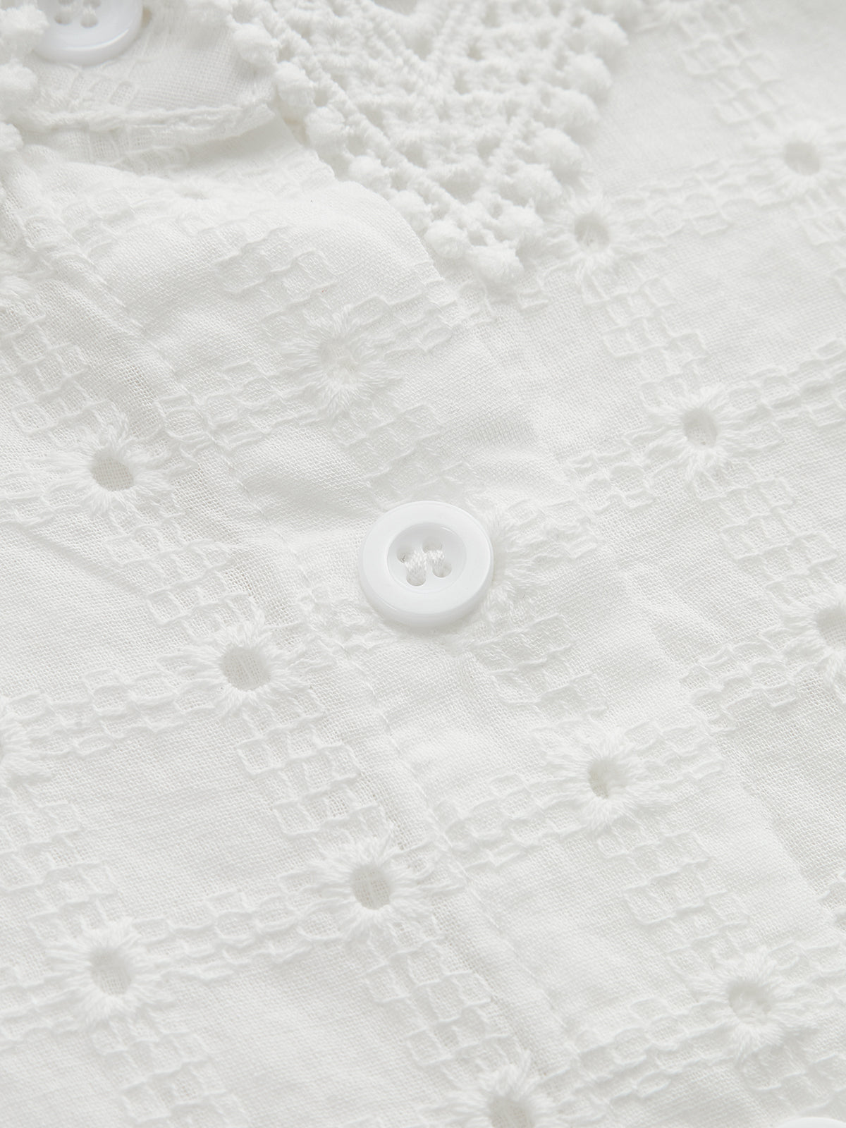 Eyelet Embroidery Ruffle Sleeveless Shirt for Women Casual Summer Wear