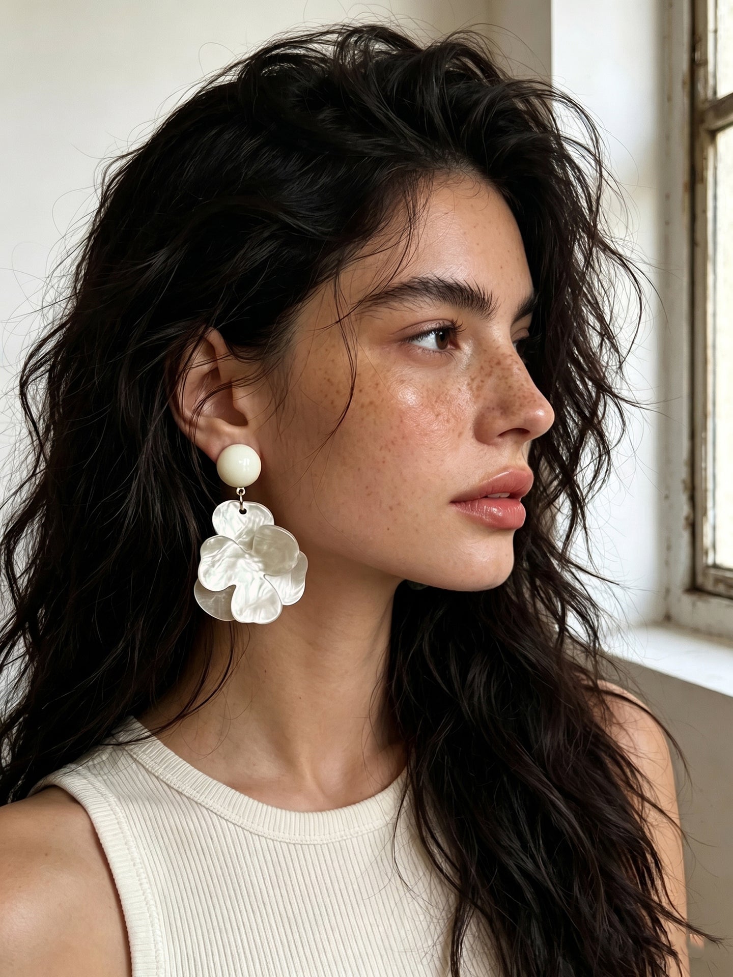 Large Floral Statement Earrings for Weddings and Events