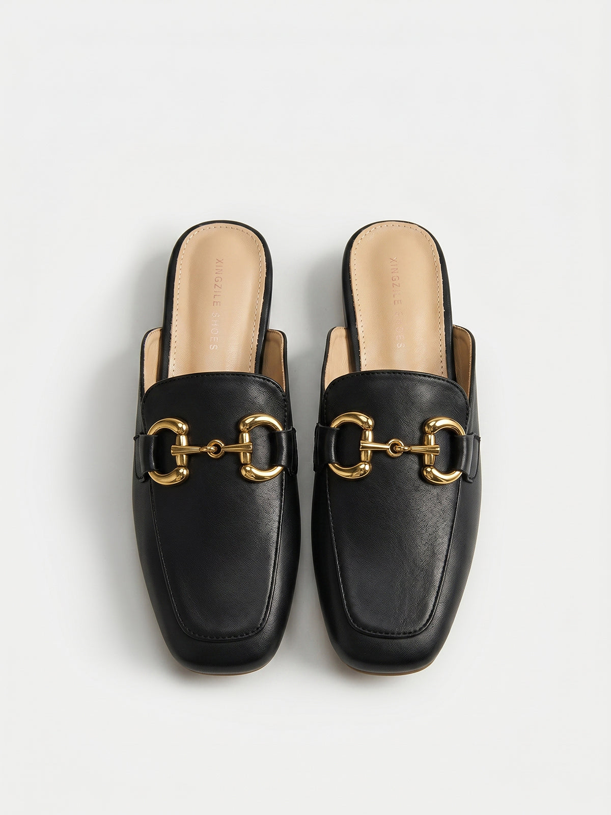 Genuine Leather Horsebit Loafer Mules for Women Slip-On Style