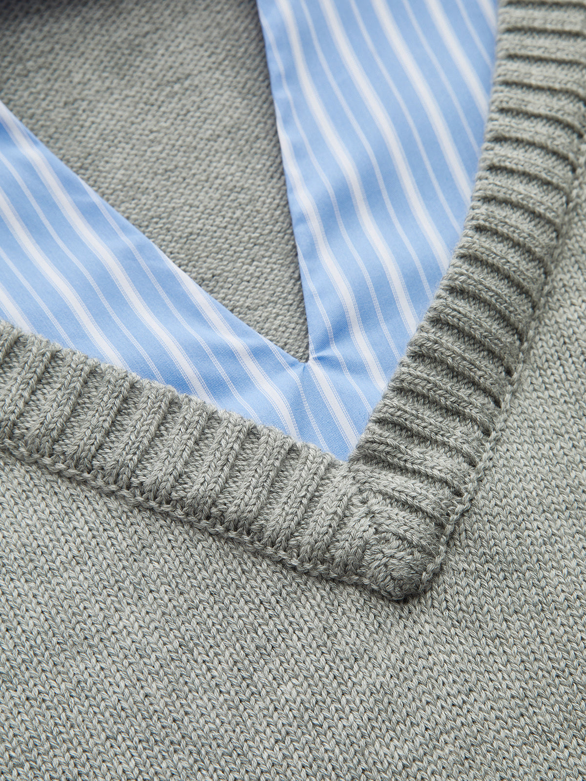 Fake Two-Piece Stripe Tie Knit Top Stylish Casual Women's Apparel