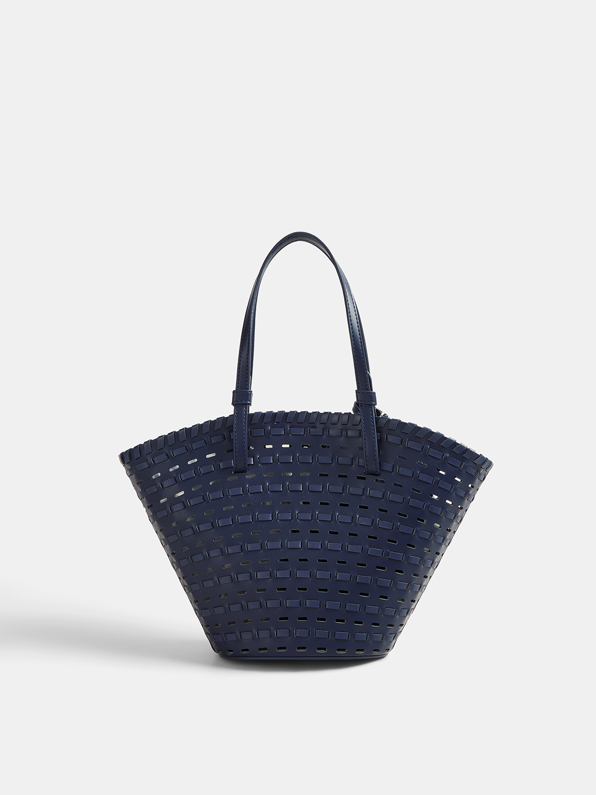 Woven Flower Decor Shoulder Tote Handbag with Zip Closure