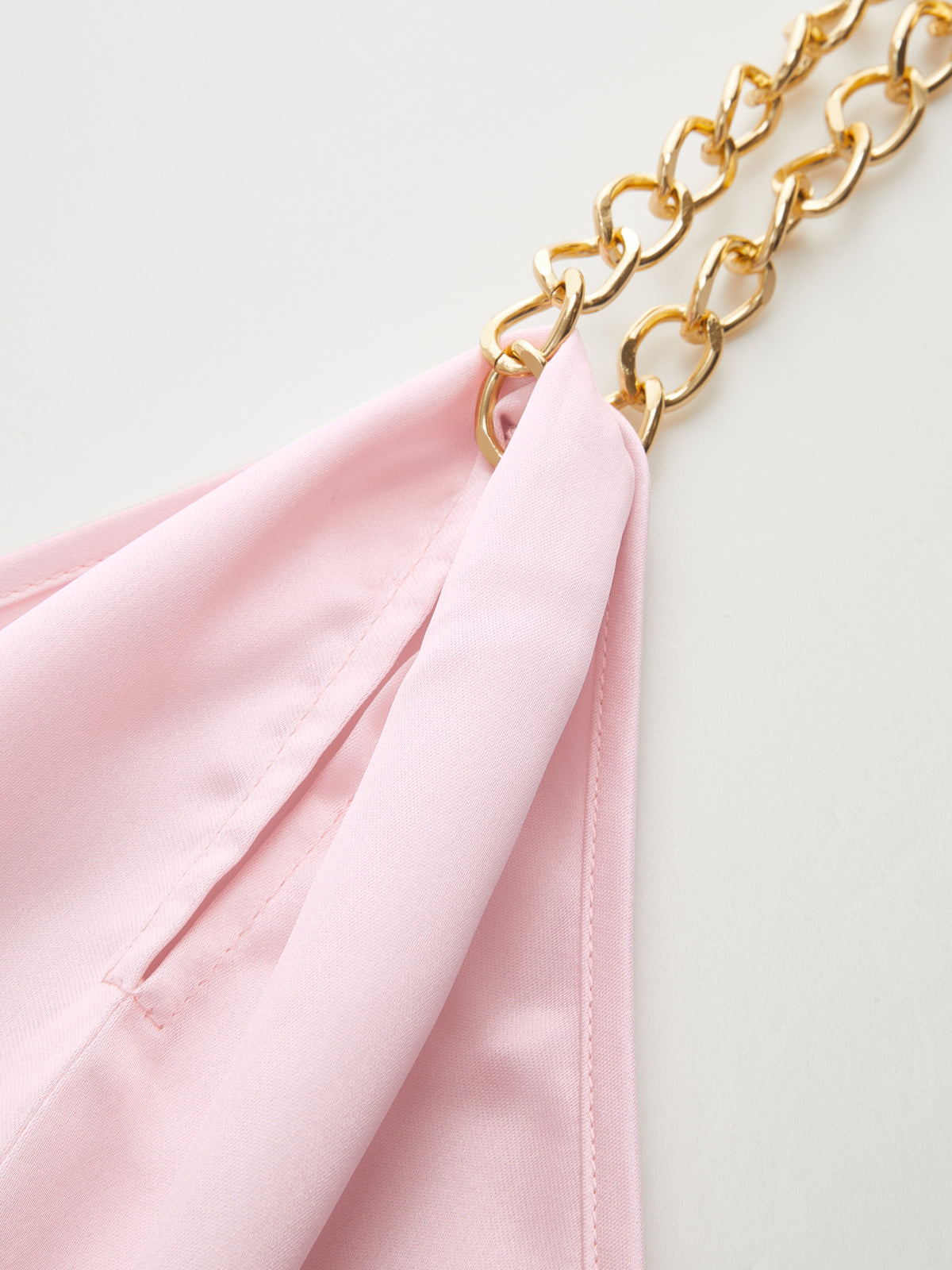 Chain Halter Satin Maxi Dress for Evening Events
