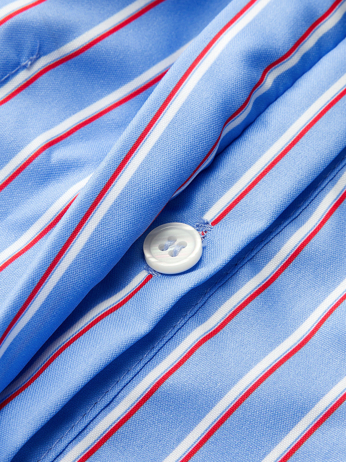 Striped Cinched Waist Long Sleeve Shirt with Button Detail