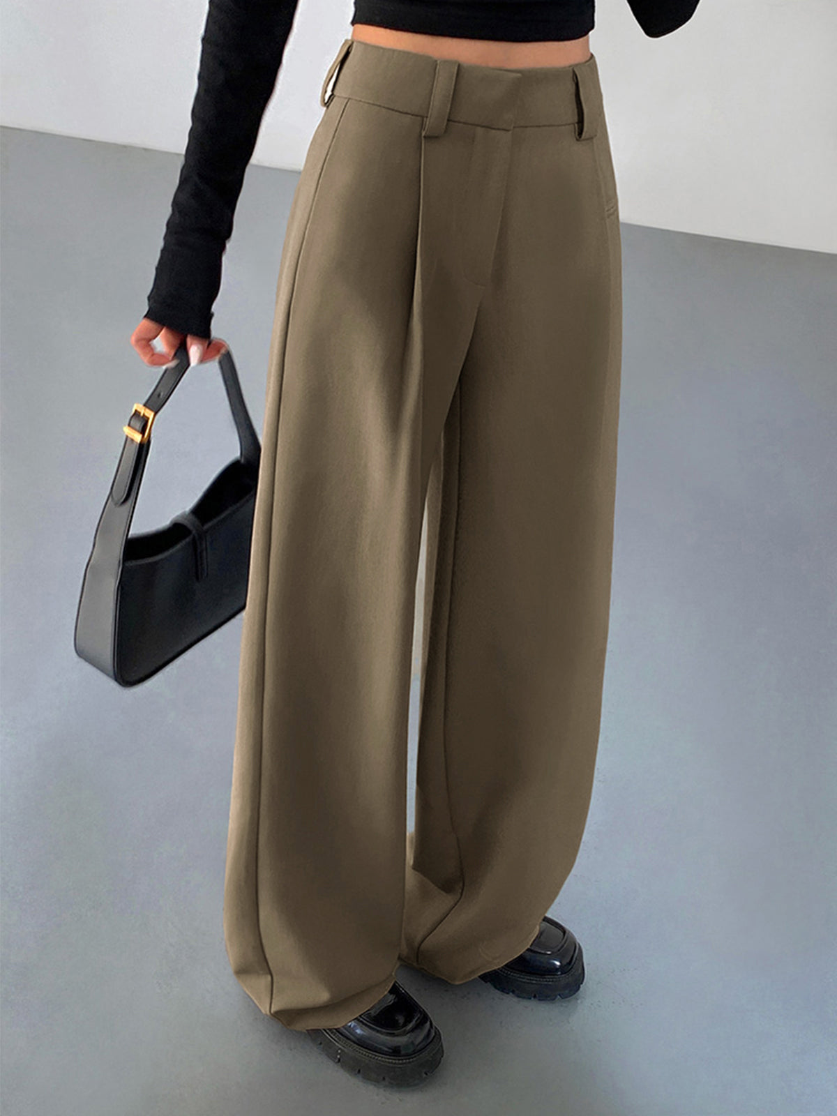 Business Casual Pleat Dress Pants for Professional Office Wear