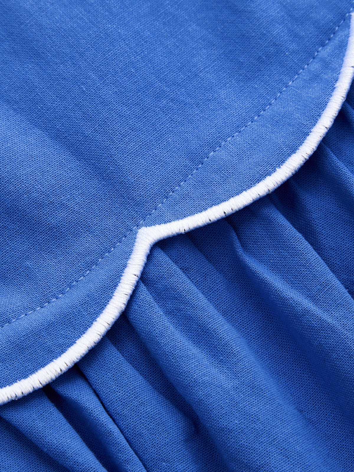 Scalloped Piping Cotton Cami Maxi Dress for Summer Weddings