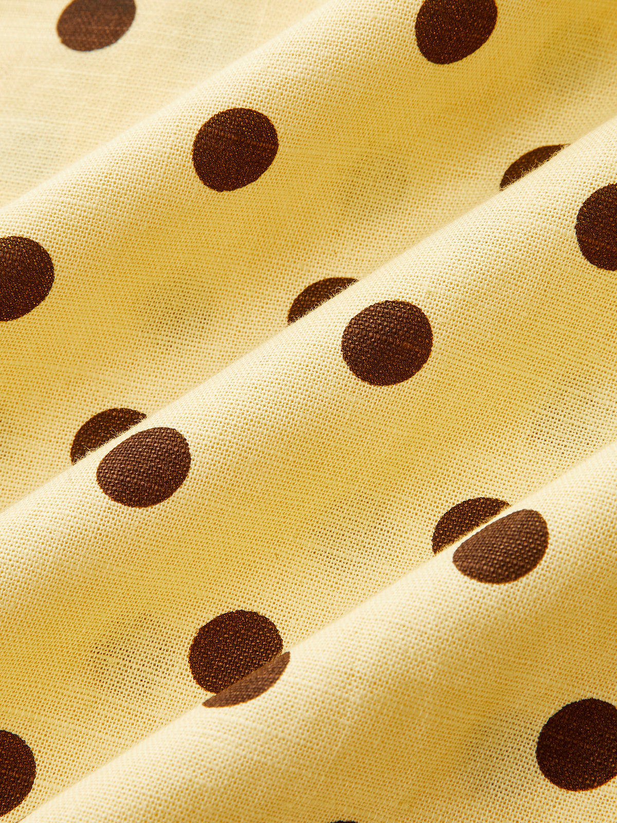 Polka Dot Halter Cotton Linen Midi Dress for Summer Casual Wear