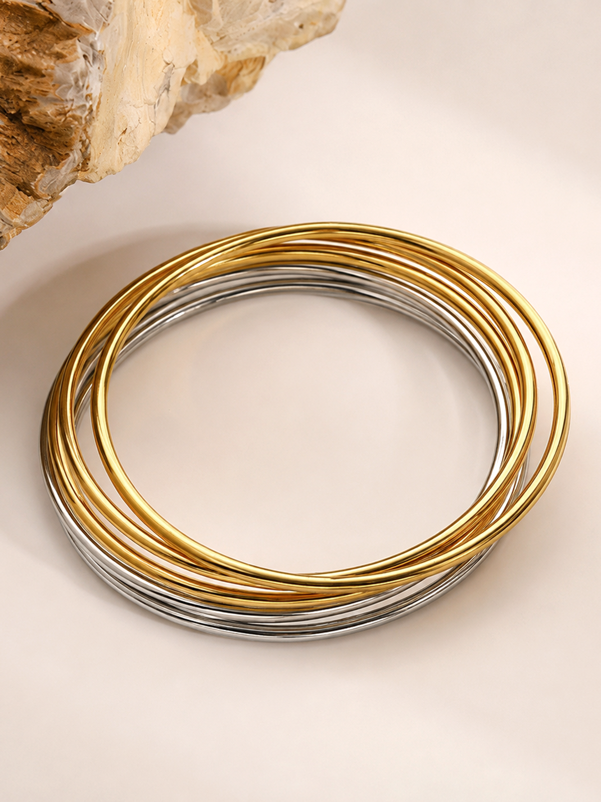 Minimalist Stacked Bangle Bracelet for Women, Trendy Fashion Jewelry