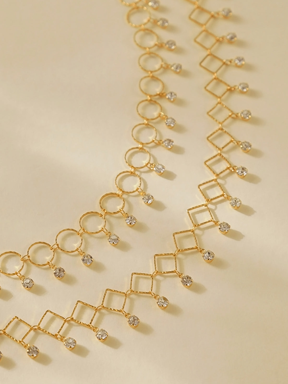 Dangling Crystal Circle Choker Necklace Elegant Statement Jewelry