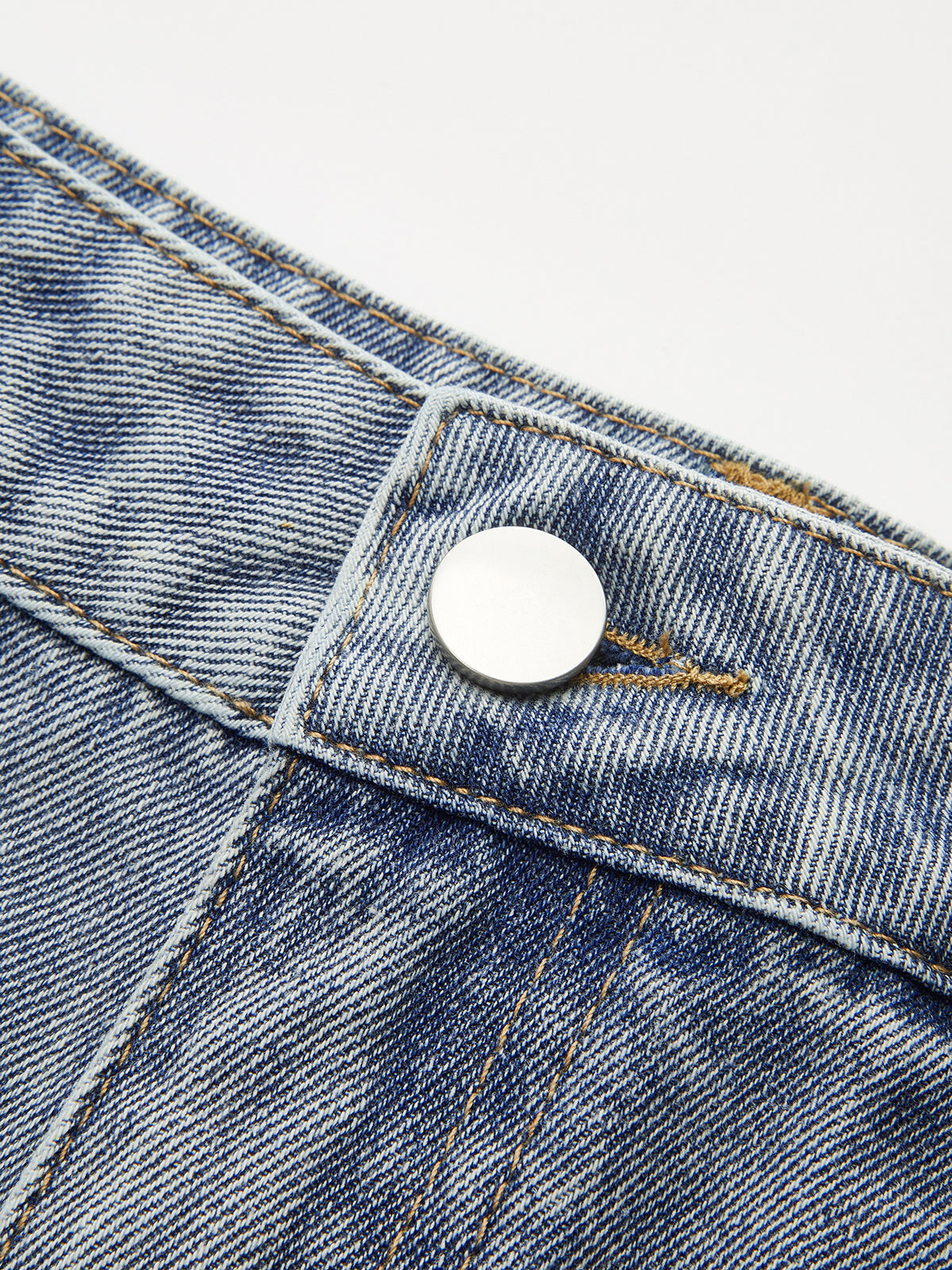 Eyelet Embroidered Denim Shorts High Waist Summer Casual