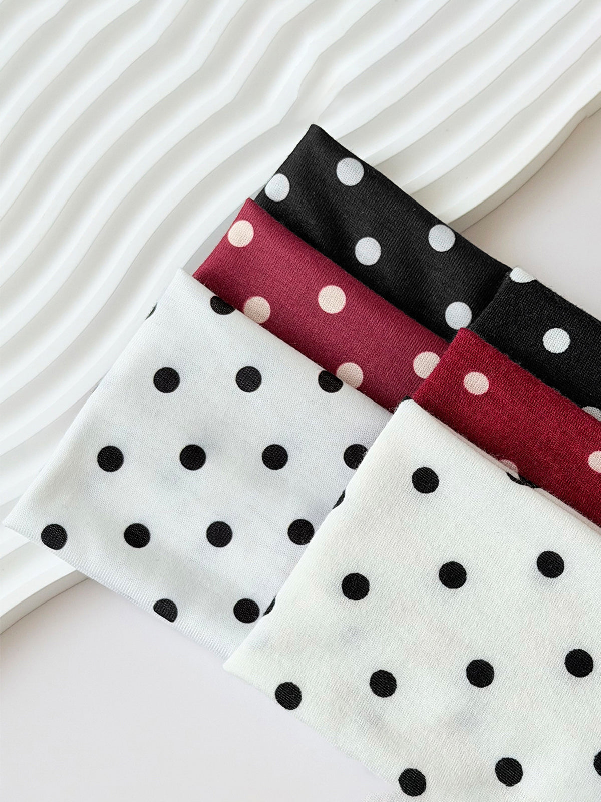 Polka Dot Wide Cotton Headband Comfortable Elastic Hair Accessory