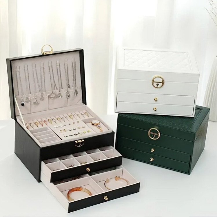 koadclo | Jewelry Box - Leather Drawer Storage Organizer