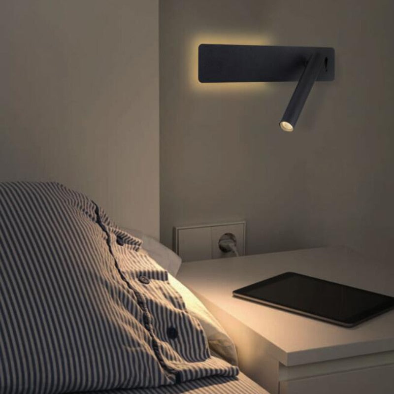 Koadclo | Rotatable LED Reading Wall Light – Adjustable Bedside Lamp for Bedroom