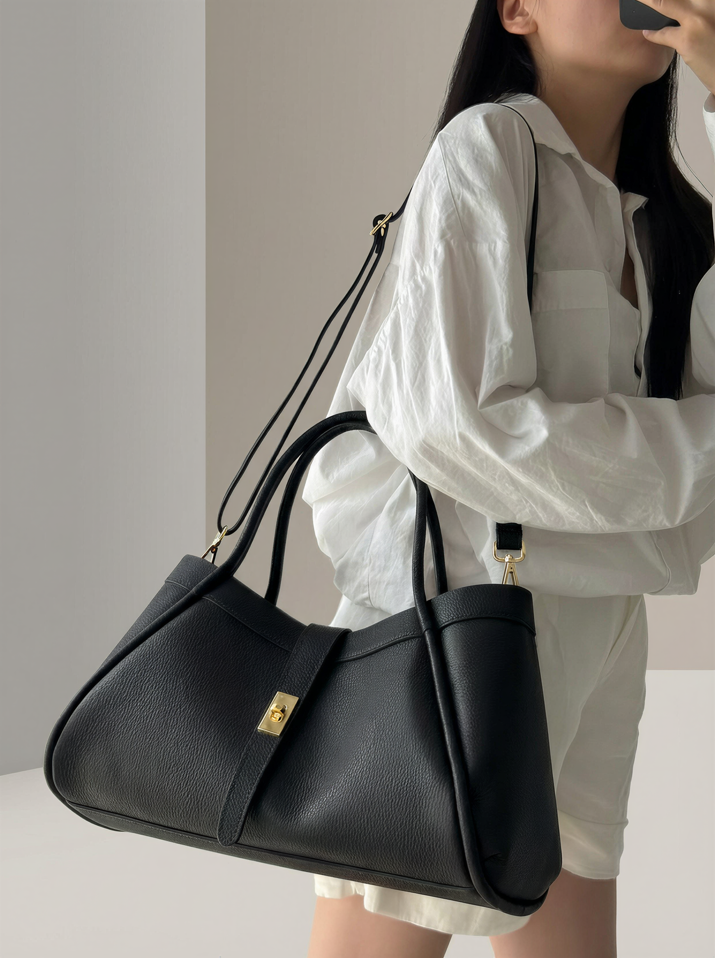 Koadclo|Elegant Large Genuine Leather Bag Made in Italy – 45x25x20