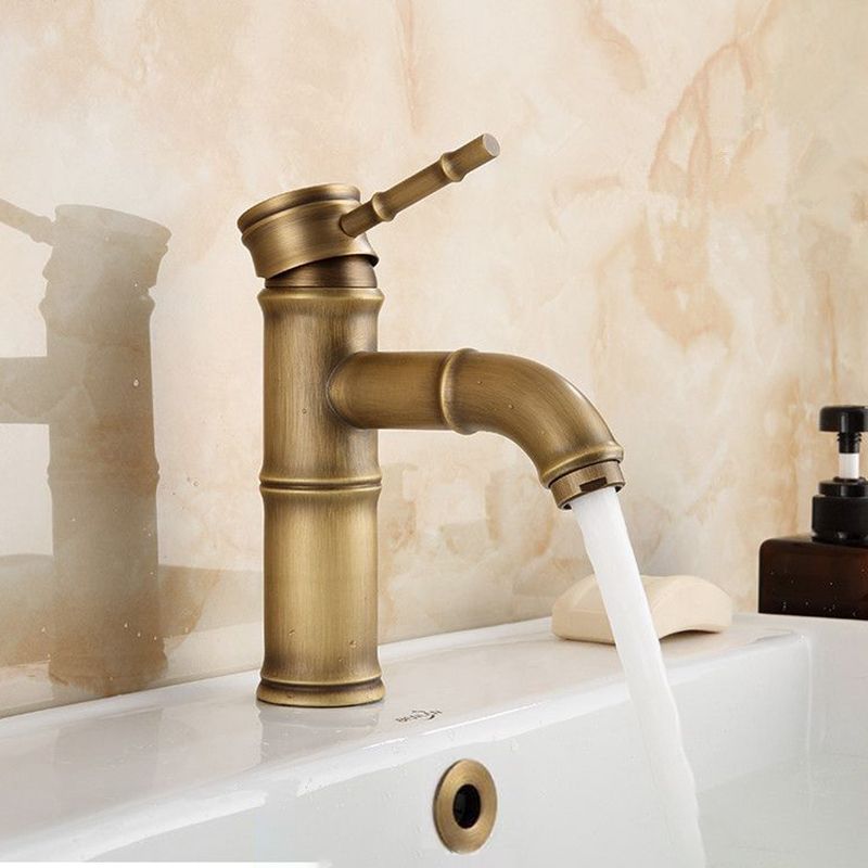 Koadclo | Farmhouse Brass Bathroom Faucet - Single Hole with Lever Handle