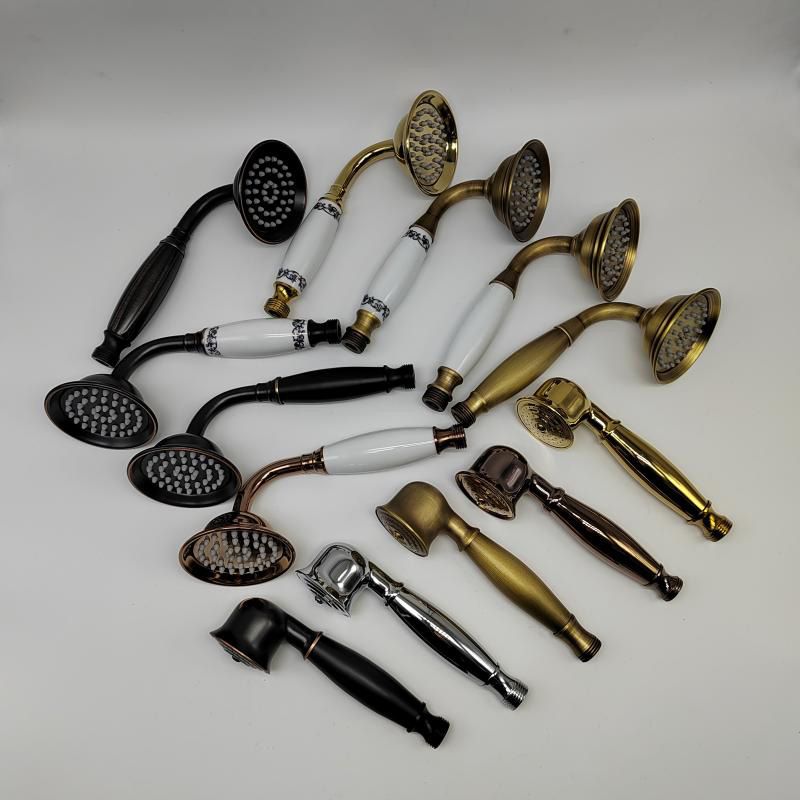 Koadclo | Traditional Handheld Shower Head with Hose - Polished Brass Wall Mounted