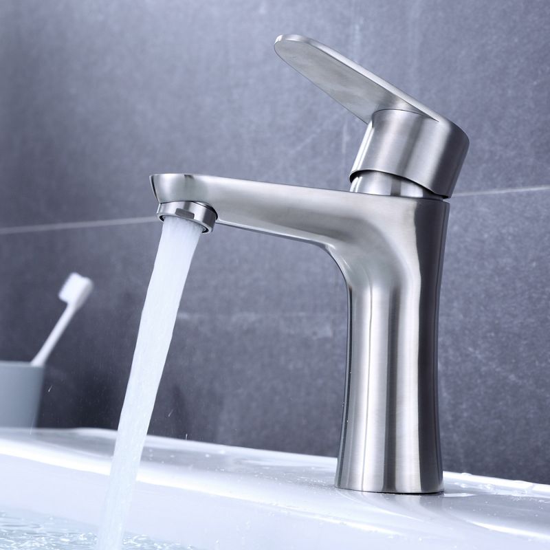 Koadclo | Modern Basin Tap - Monochrome Center Mount Low Arc Bathroom Faucet