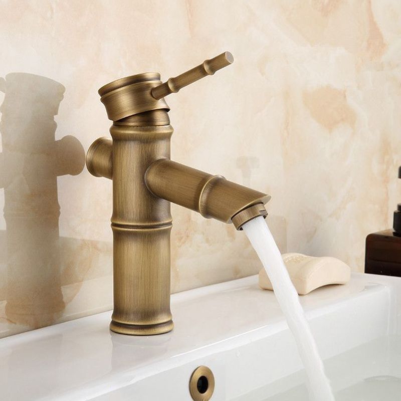 Koadclo | Farmhouse Brass Bathroom Faucet - Single Hole with Lever Handle