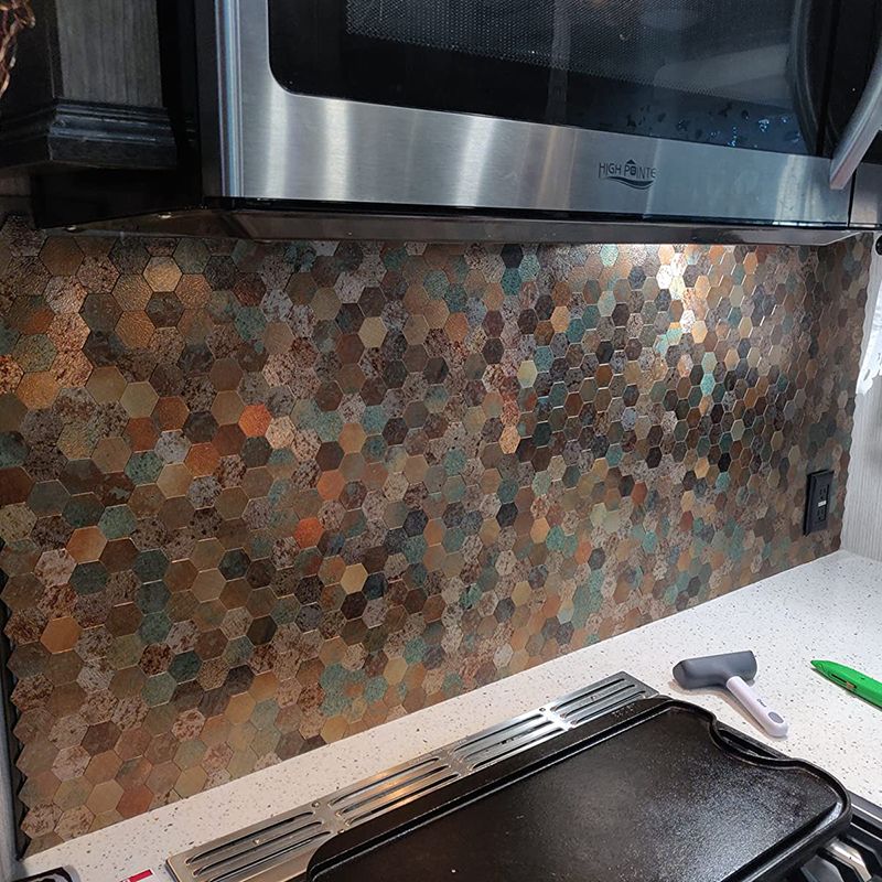 Koadclo | Modern Peel & Stick Metal Mosaic Tile - Hexagon & Subway Options