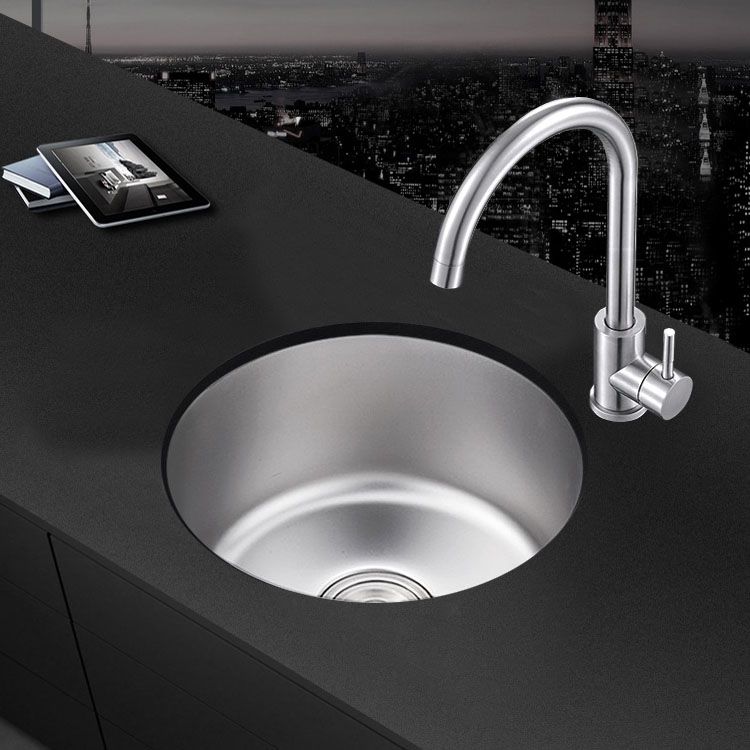 Koadclo | Round Stainless Steel Sink - Built-in with Basket Strainer