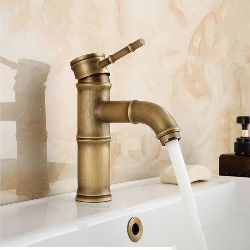 Koadclo | Farmhouse Brass Bathroom Faucet - Single Hole with Lever Handle