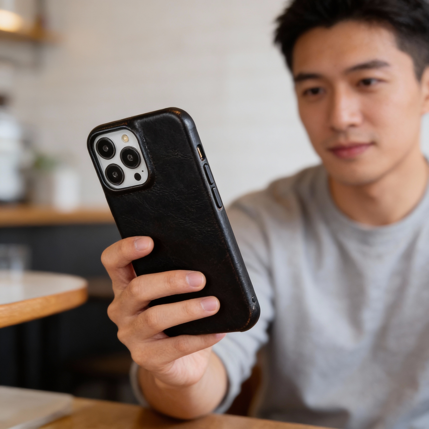 Koadclo | Oil Wax Genuine Leather Apple iPhone Case