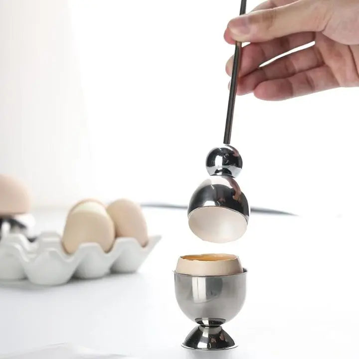 Koadclo | Stainless Steel Egg Opener - Precise Opening with Tapping Effect